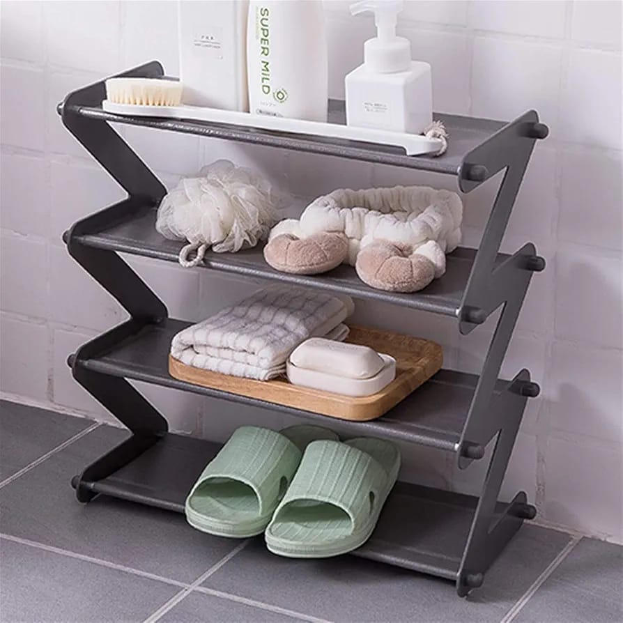 4 Layer ZigZag Shape Shoe Rack
