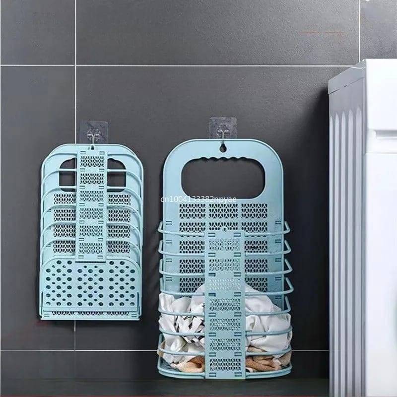 Wall-Mounted Laundry Basket – Foldable Hanging Storage Hamper