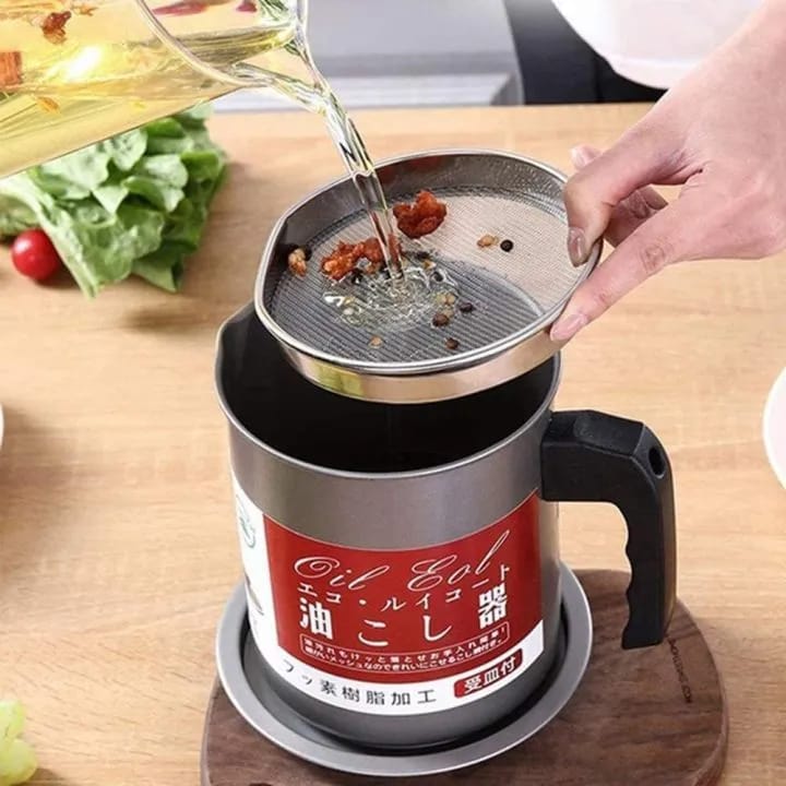 Stainless Steel Oil Strainer Pot (1.4 Ltr)
