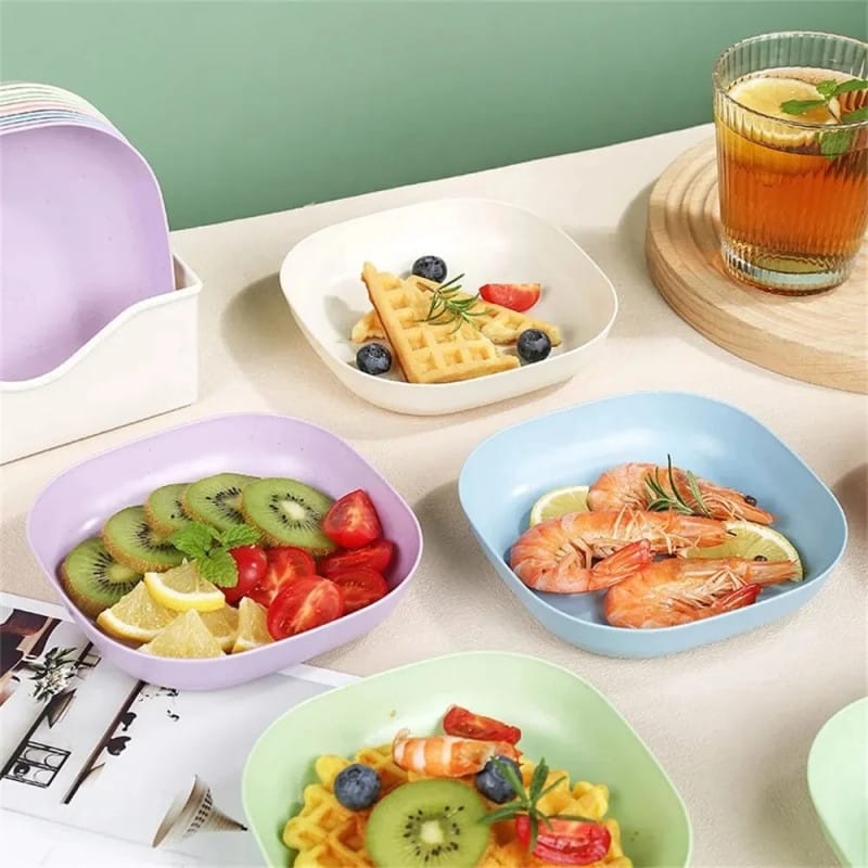 10 Pcs Multi-functional Plastic Snack Plate Set