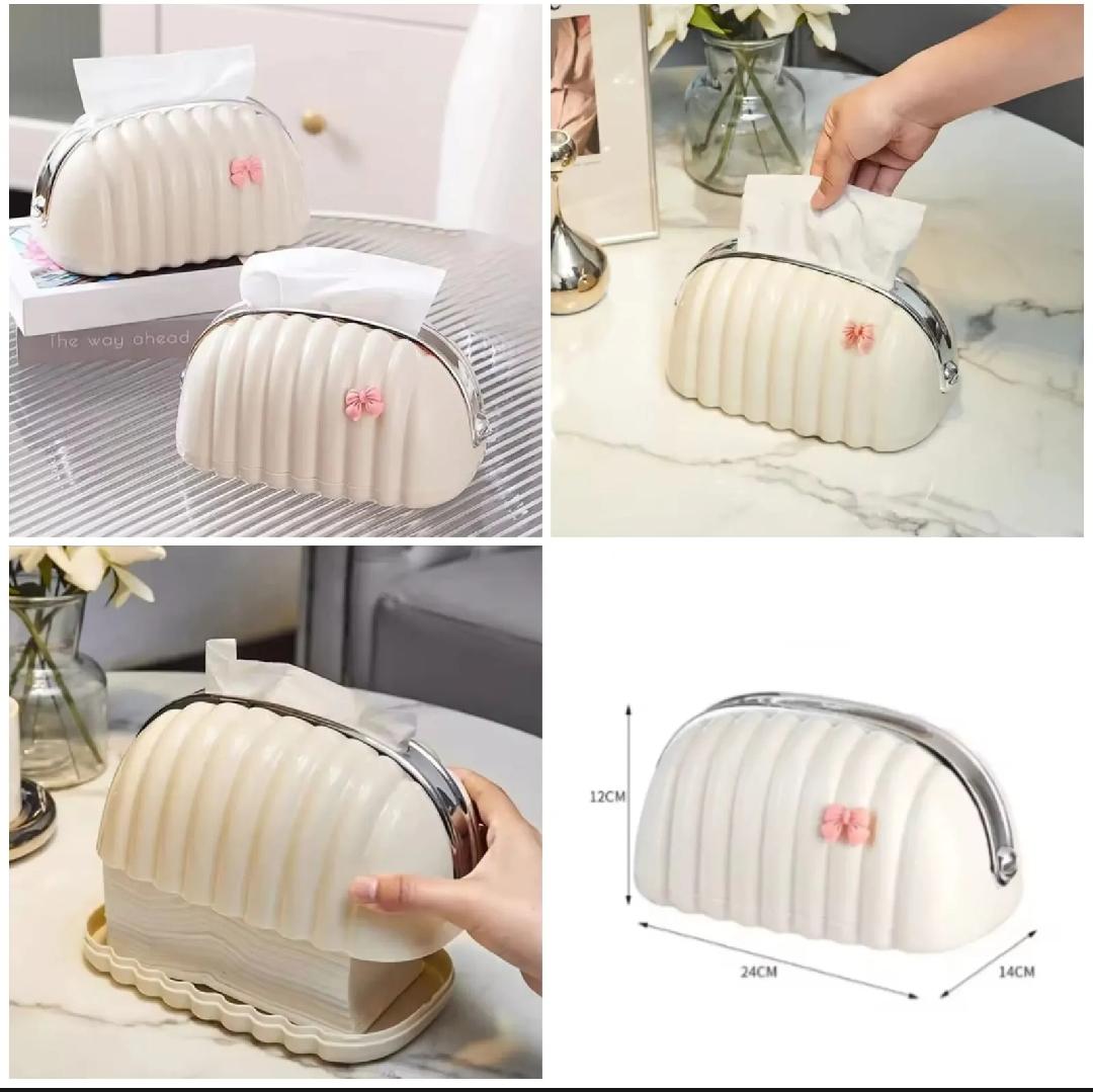 Elegant Shell-Style Tissue Box Holder – Decorative Tissue Dispenser