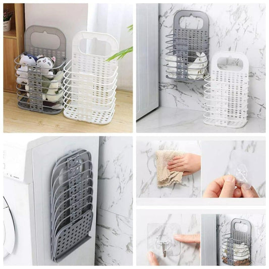 Wall-Mounted Laundry Basket – Foldable Hanging Storage Hamper