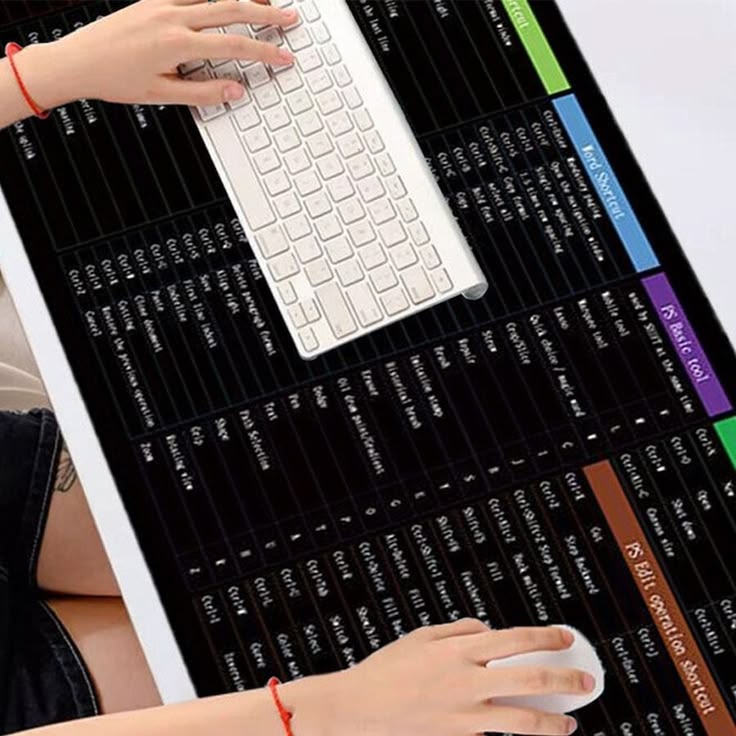 Premium Excel Shortcut Desk Mat – Large Office Desk Pad