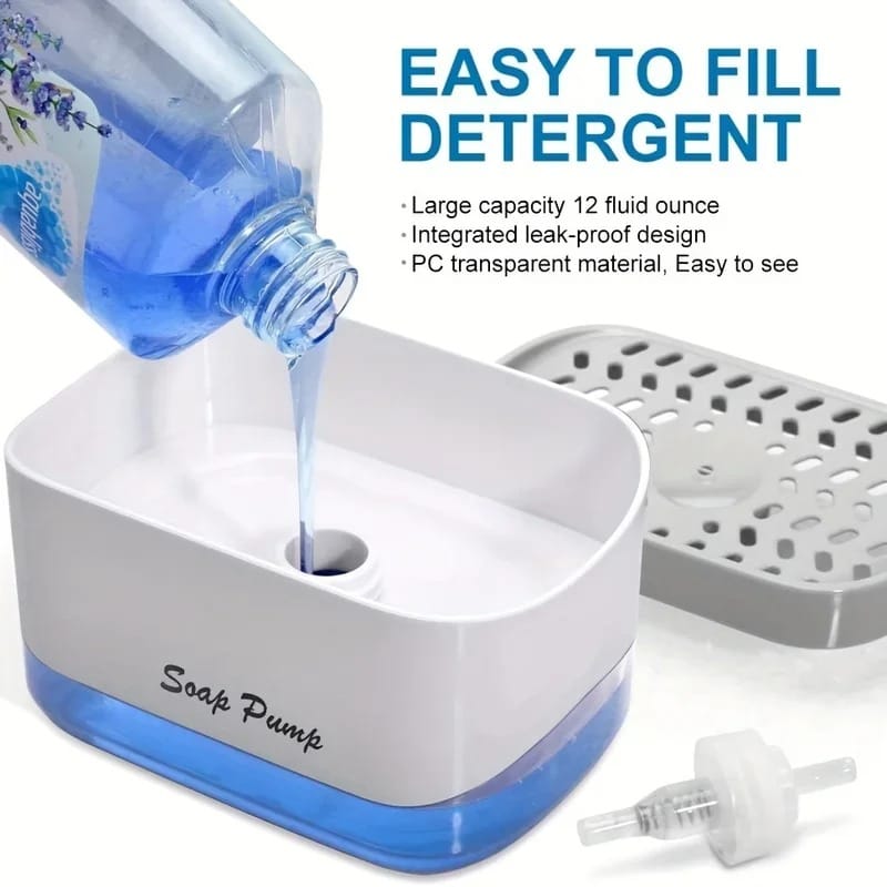 2-in-1 Kitchen Soap Dispenser With Sponge Holder