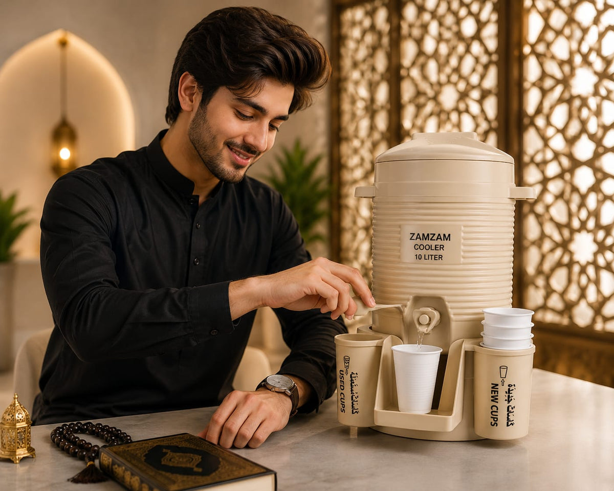 Zamzam Water Cooler Dispenser with Disposable Cup Holder – Portable Water Container
