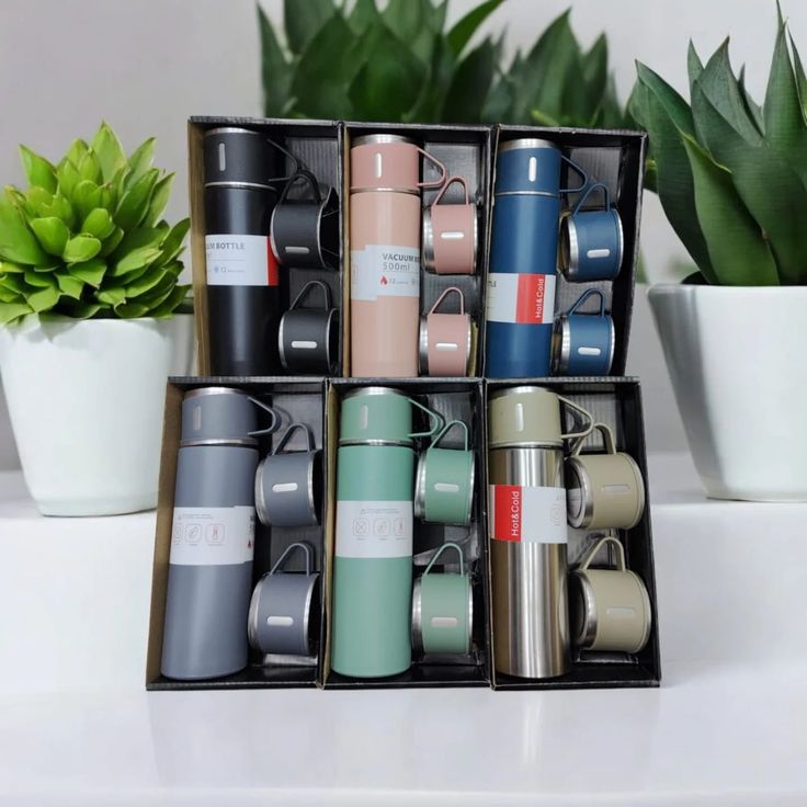 Vacuum Flask Gift Set – 3-Piece Insulated Bottle & Cup Set