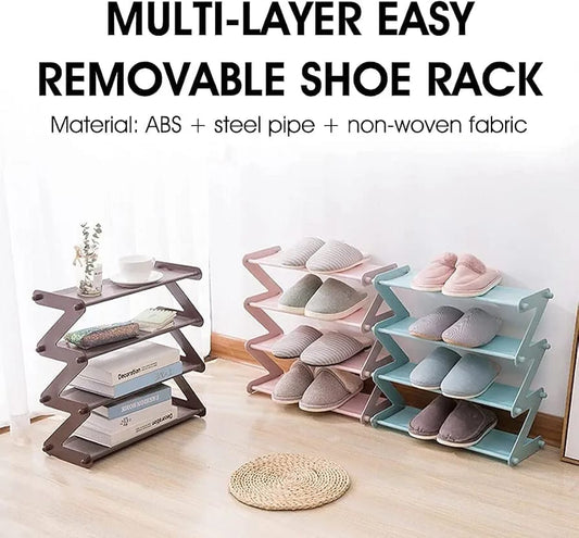 4 Layer ZigZag Shape Shoe Rack