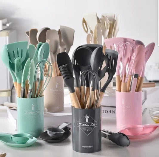 12 - Piece Silicone Cooking Utensil Set