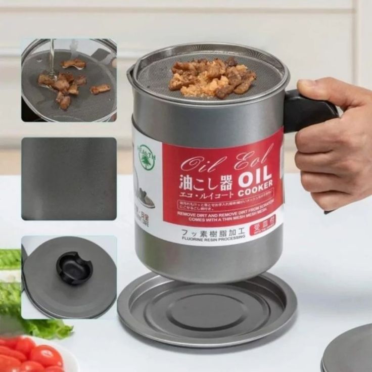 Stainless Steel Oil Strainer Pot (1.4 Ltr)