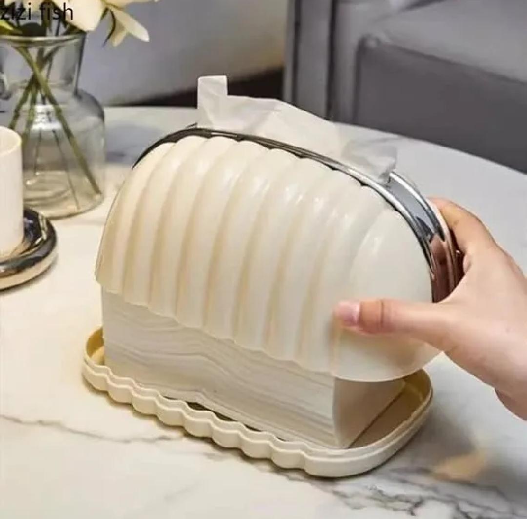 Elegant Shell-Style Tissue Box Holder – Decorative Tissue Dispenser