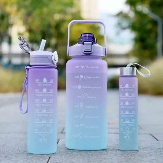 03 Piece Motivational Water Bottle Set