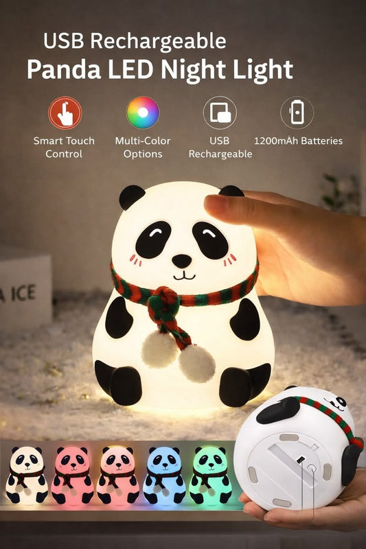 USB Rechargeable Silicone Panda LED Night Light