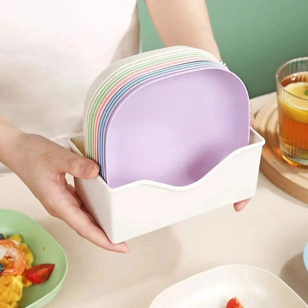 10 Pcs Multi-functional Plastic Snack Plate Set