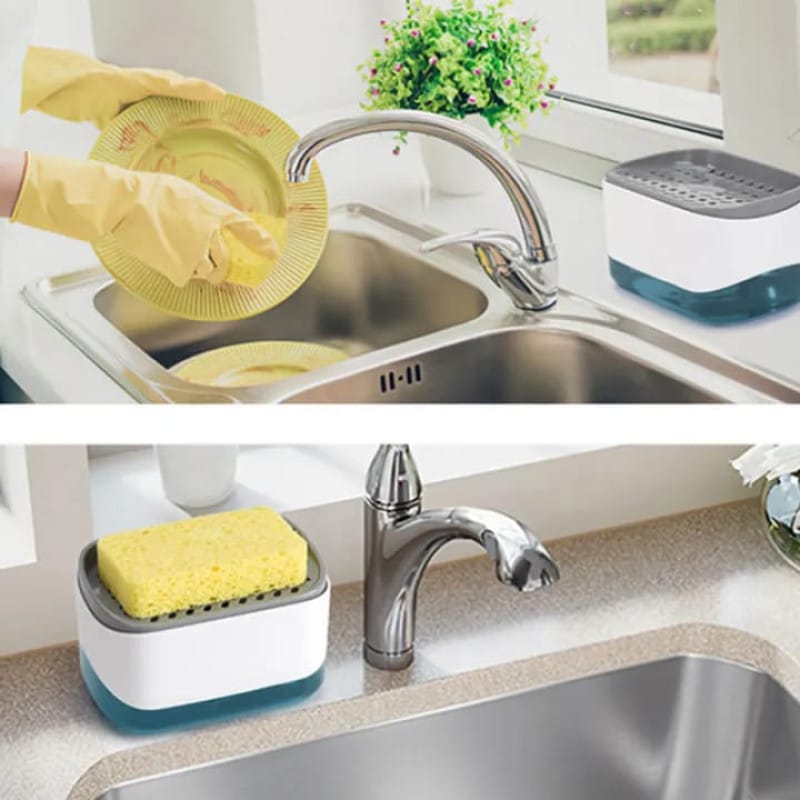 2-in-1 Kitchen Soap Dispenser With Sponge Holder