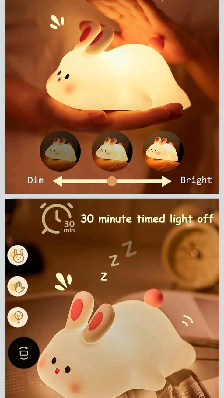 Cute Rabbit Silicone Night Light