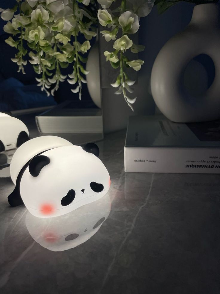 Cute Panda Silicone Night Light – 3-Level Brightness Adjustable Lamp