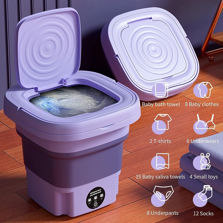 Portable Folding Washing Machine with Spin Dryer Basket