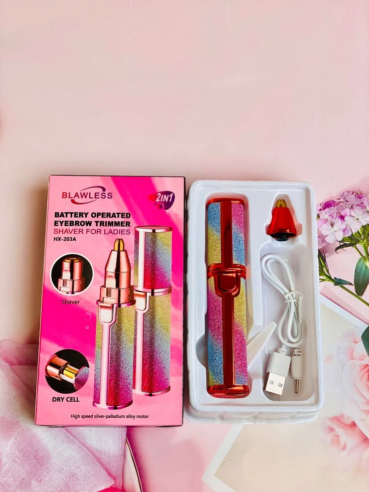2-in-1 Rechargeable Eyebrow Trimmer & Facial Hair Remover
