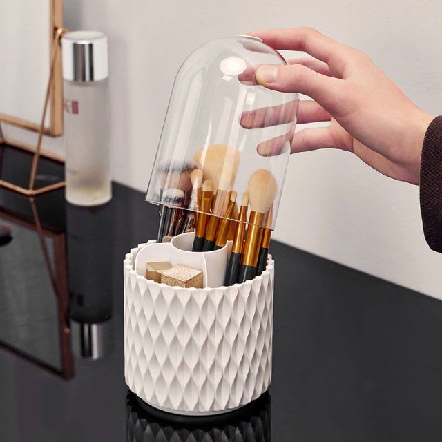Rotating Makeup & Cosmetic Organizer with Dustproof Cover