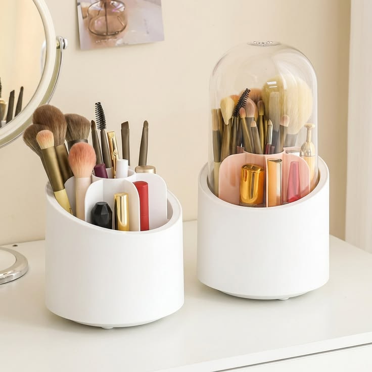 Rotating Makeup & Cosmetic Organizer with Dustproof Cover