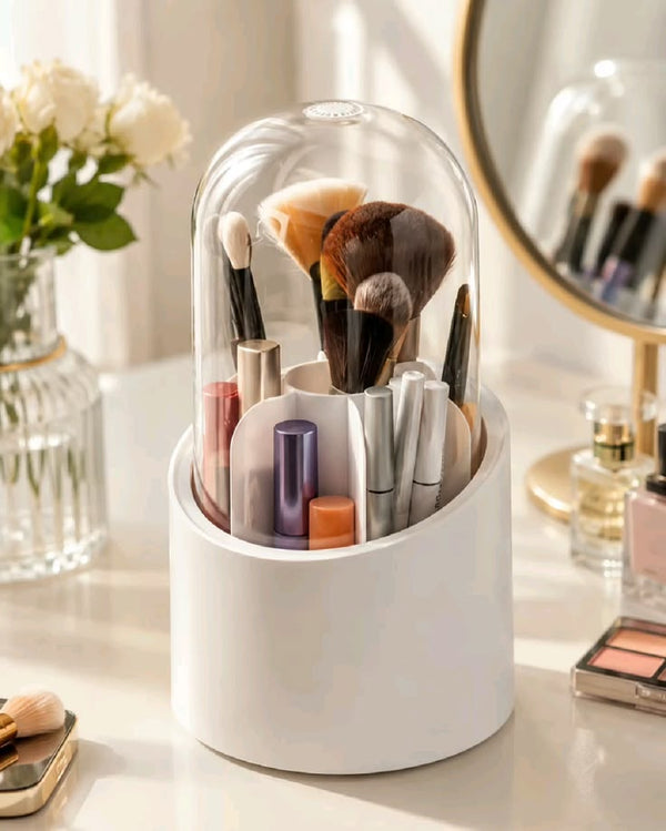Rotating Makeup & Cosmetic Organizer with Dustproof Cover