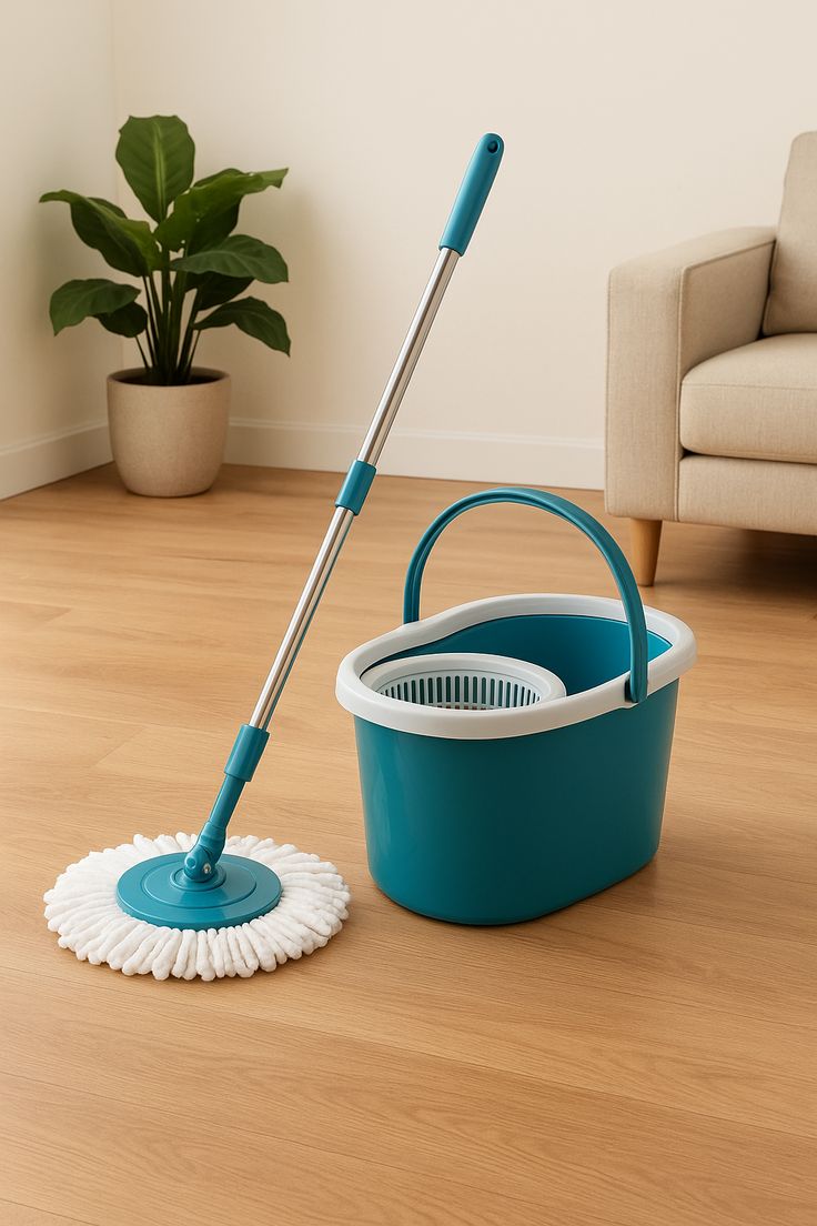 360-Degree Spin Mop & Bucket System – Stainless Steel Dehydration Basket Floor Cleaner