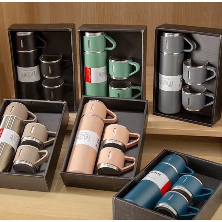Vacuum Flask Gift Set – 3-Piece Insulated Bottle & Cup Set